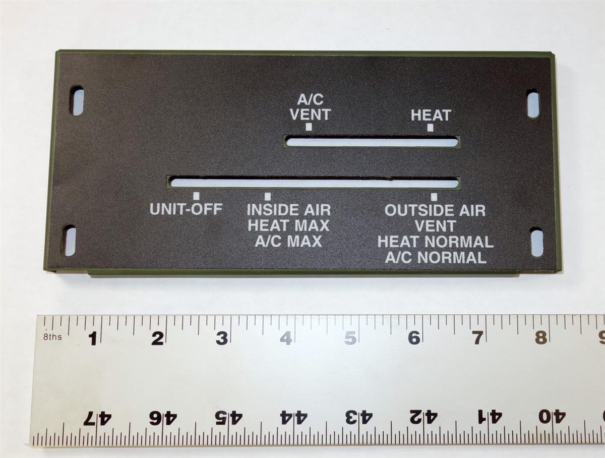 A/C and Heater Control Cover / Panel for HMMWV 1 1/4 Ton M997, M997A1